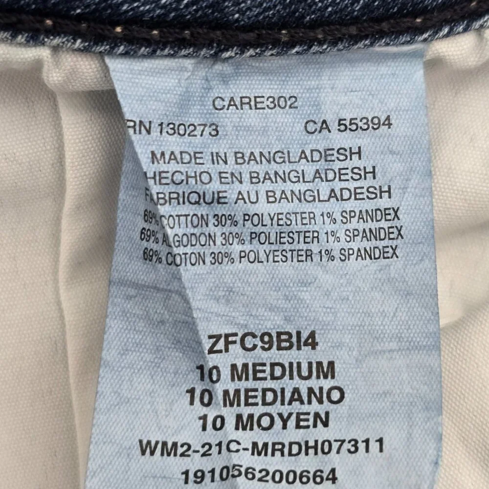 Riders By Lee Capri Womens Denim Jeans Size 10 Medium Blue Stretch Cuffed